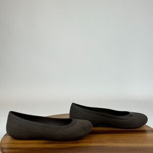 Womens Crocs Mammoth Brown Leopard Lined Slip On Ballet Flats Shoes Size 6 M GUC